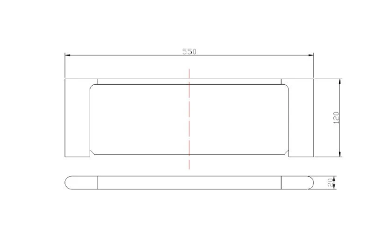 Premium 550mm Tempered Glass Shower Shelf – Wall Mounted Storage