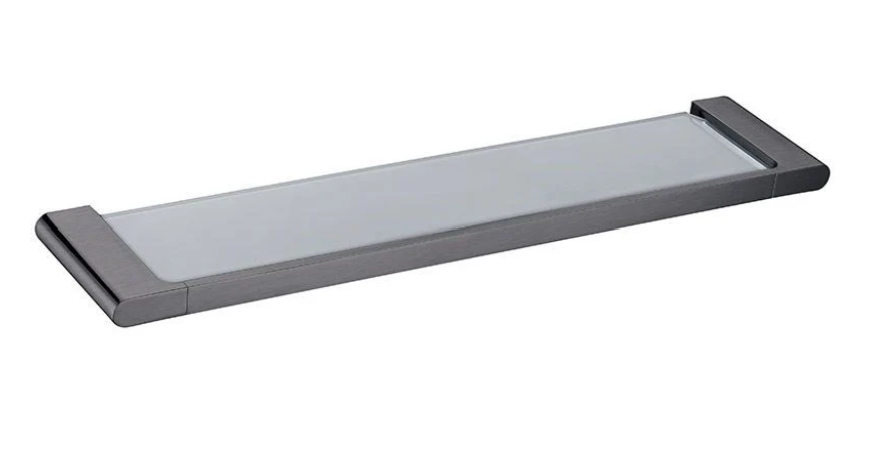 Premium 550mm Tempered Glass Shower Shelf – Wall Mounted Storage
