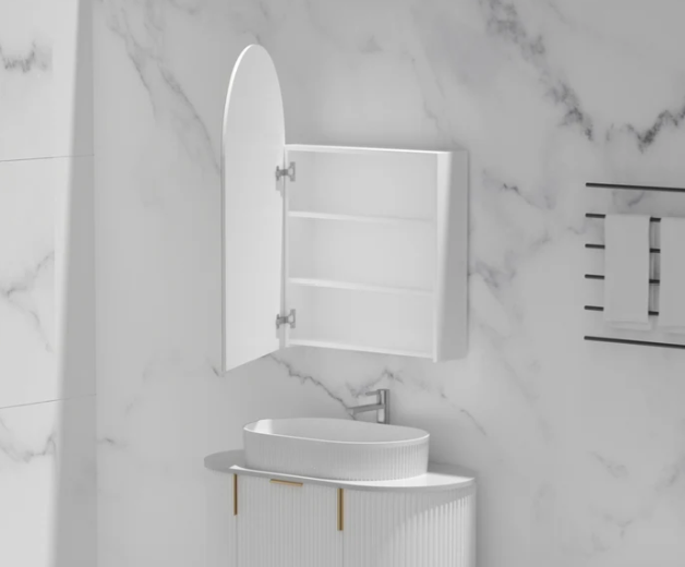 CARYSIL Imperial 600x900mm Matte White Arch Shaving Cabinet