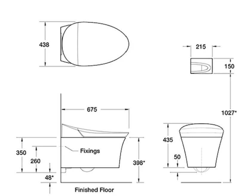 Kohler Veil Intelligent Wall-Hung Smart Toilet