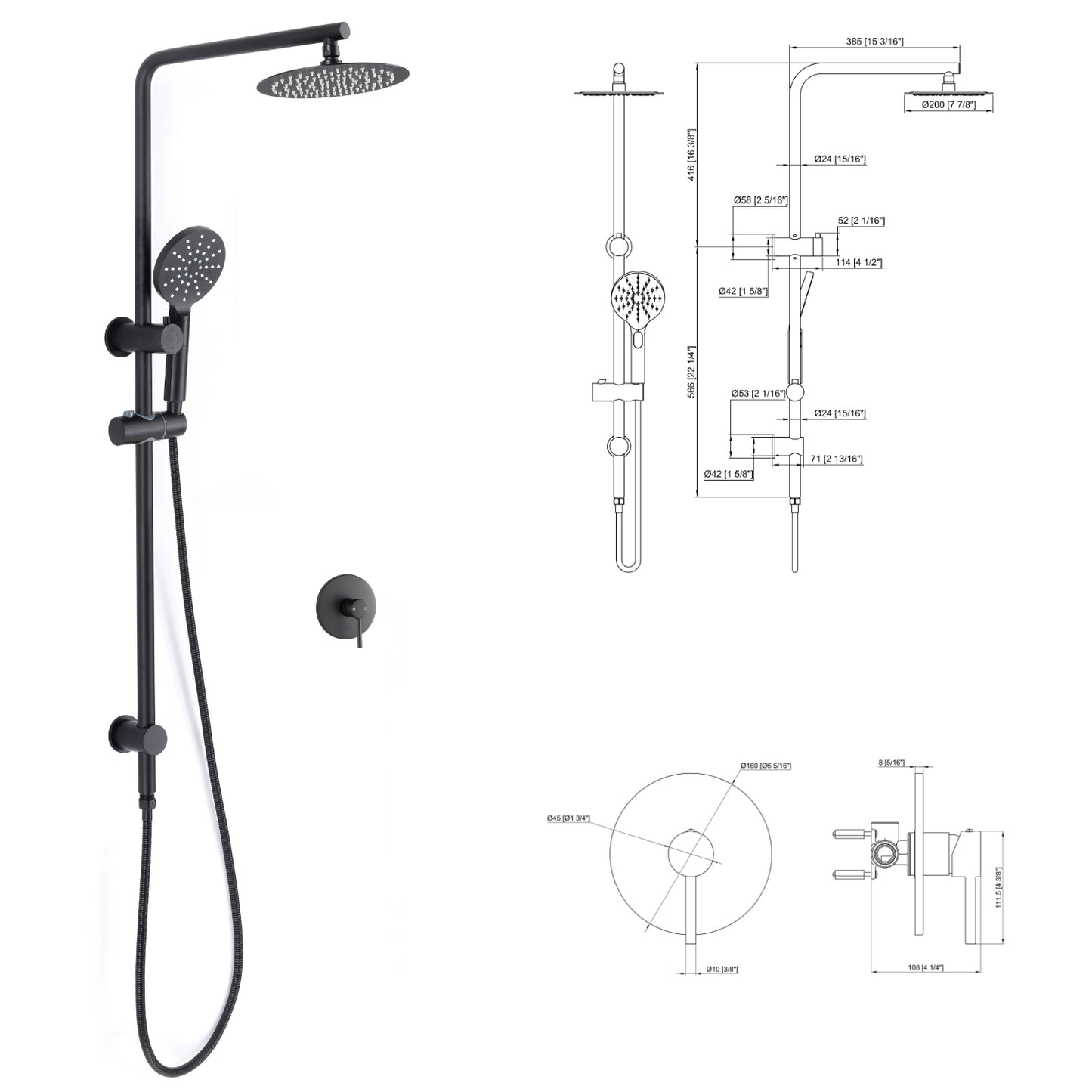 Bathroom Toilet Basin Mixer Showering Accessories Package Deal (3 Colour)