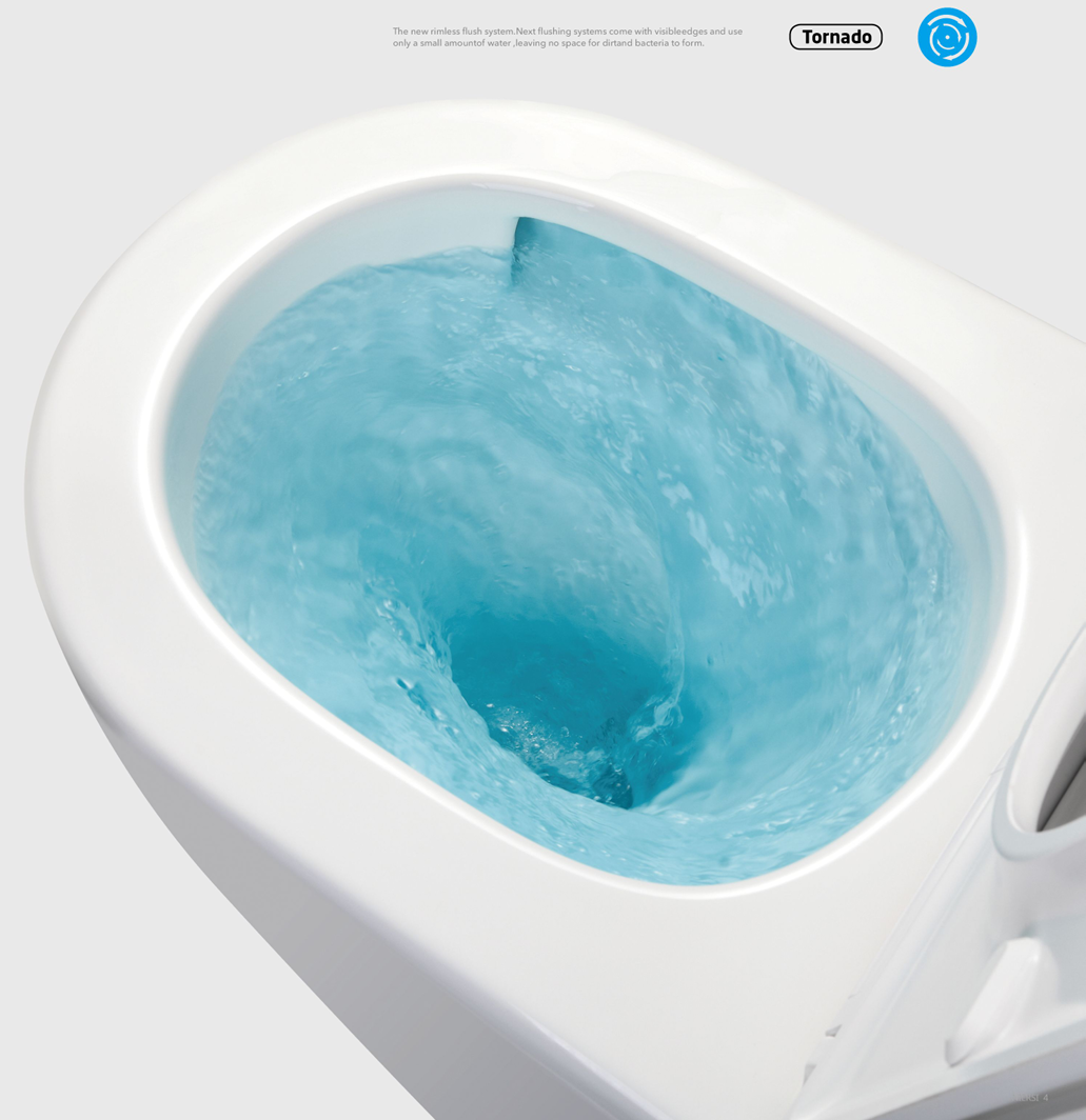 Rimless Tornado Toilet — Powerful Clean, Modern Design & WELS 4★ Water Saving
