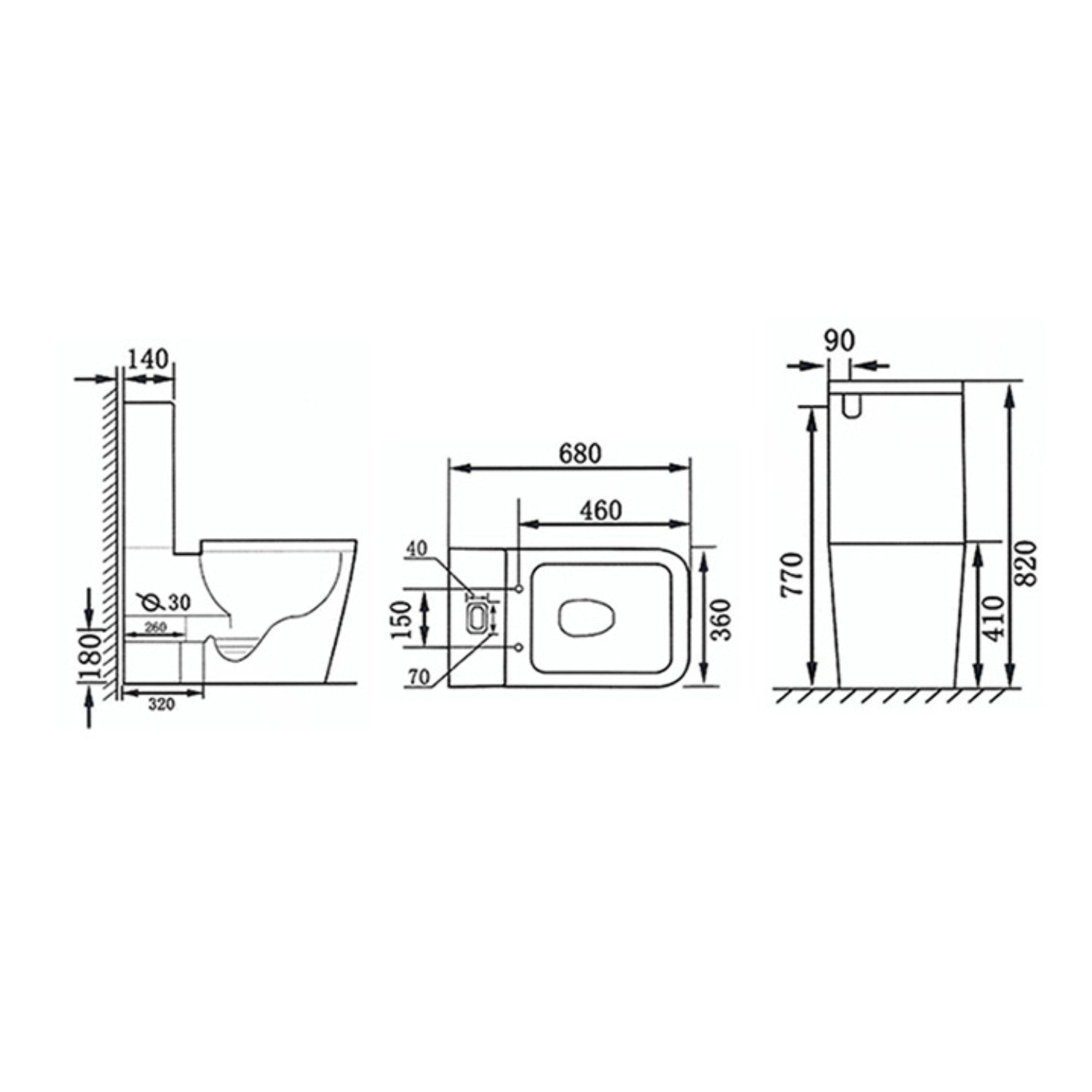 Back to Wall Two Piece Toilet Suite