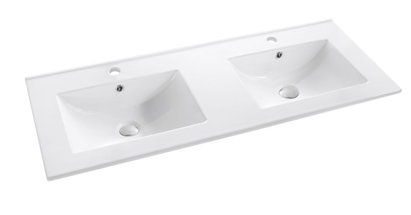Floor Standing Minimalist Two Pack Vanity with Ceramic Top