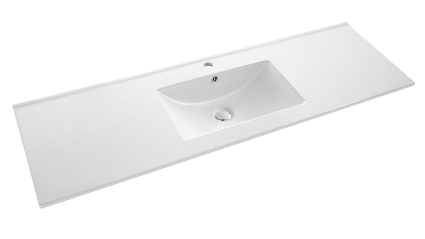 Floor Standing Minimalist Two Pack Vanity with Ceramic Top
