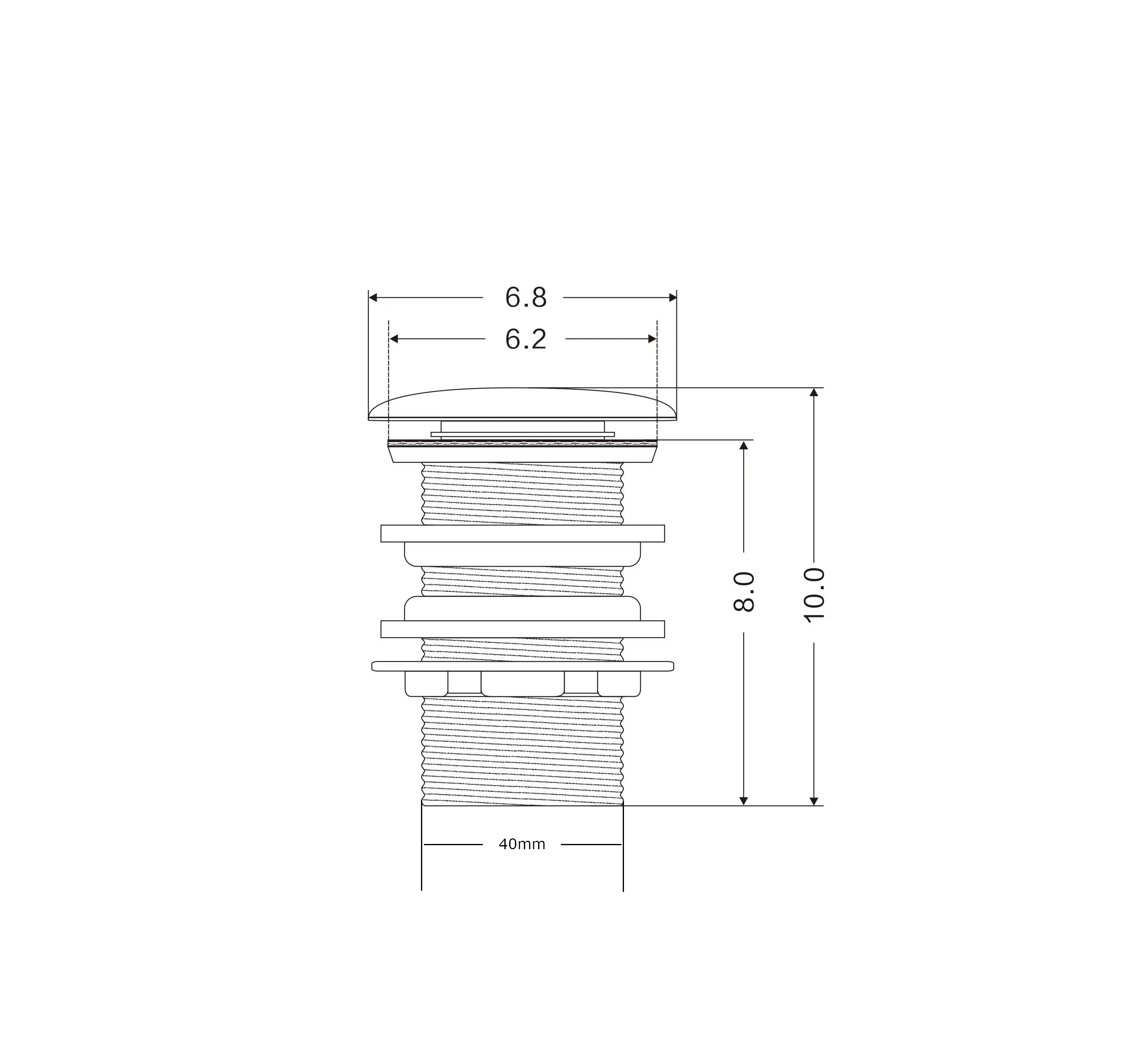 FLAT TOP Pop-Up Plug & Waste with over flow option