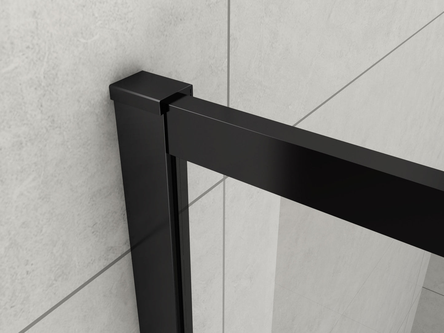 Walk In Shower Panel - Framed Matte Black
