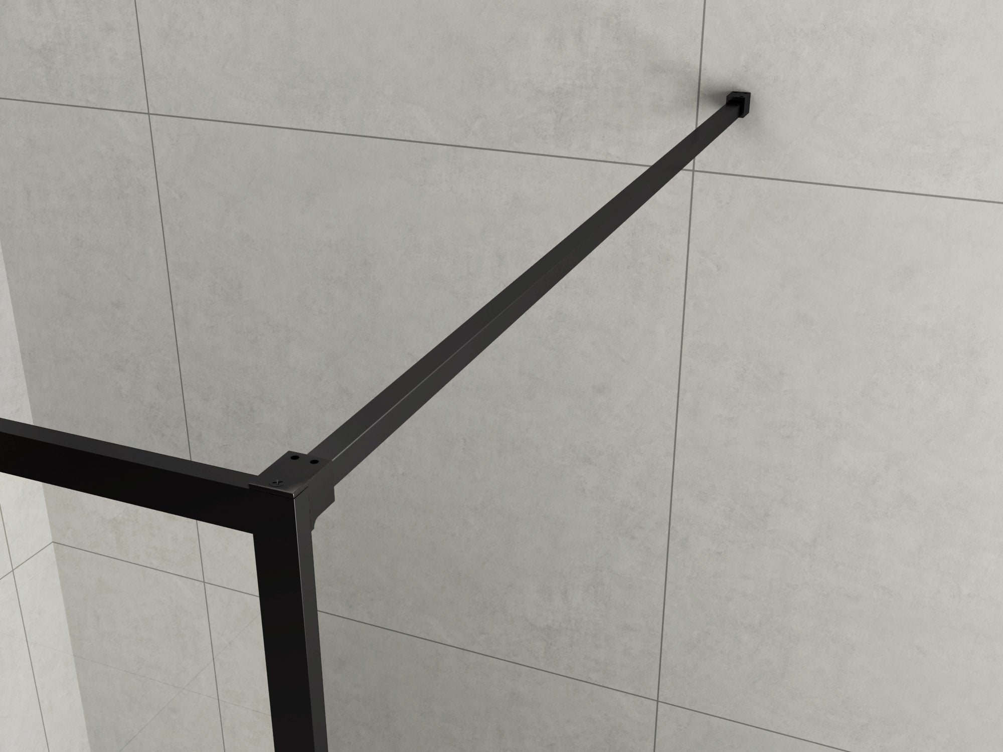 Walk In Shower Panel - Framed Matte Black