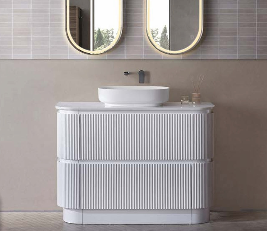 Hudson Collection — Floor Standing Vanity with Flat Stone Top