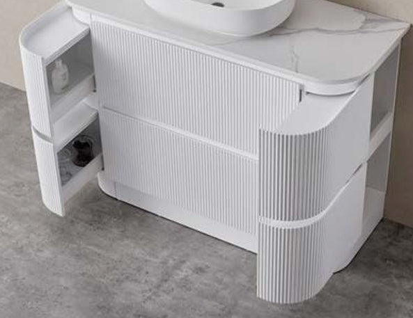 Hudson Collection — Floor Standing Vanity with Flat Stone Top