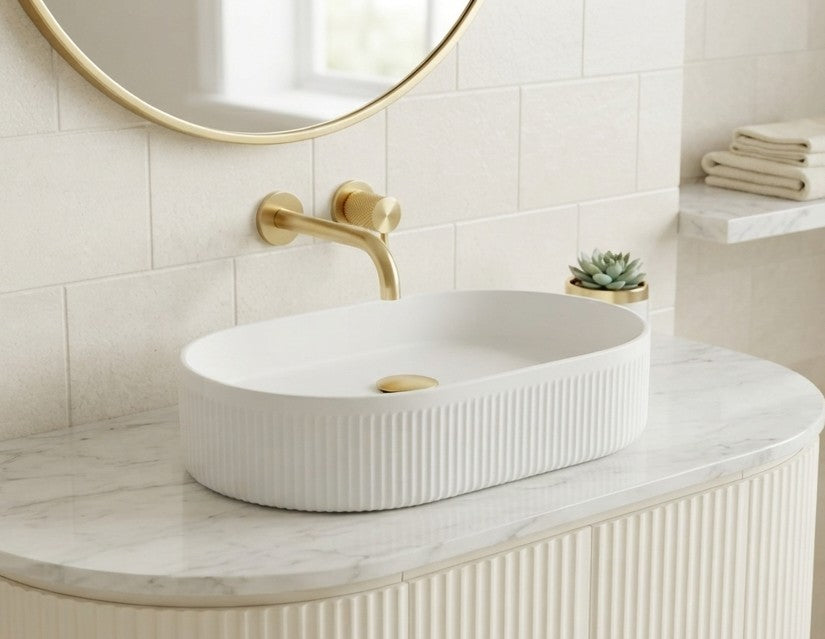 Oval Fluted Basin