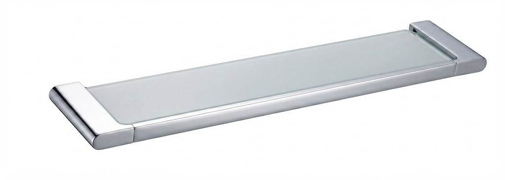 Premium 550mm Tempered Glass Shower Shelf – Wall Mounted Storage
