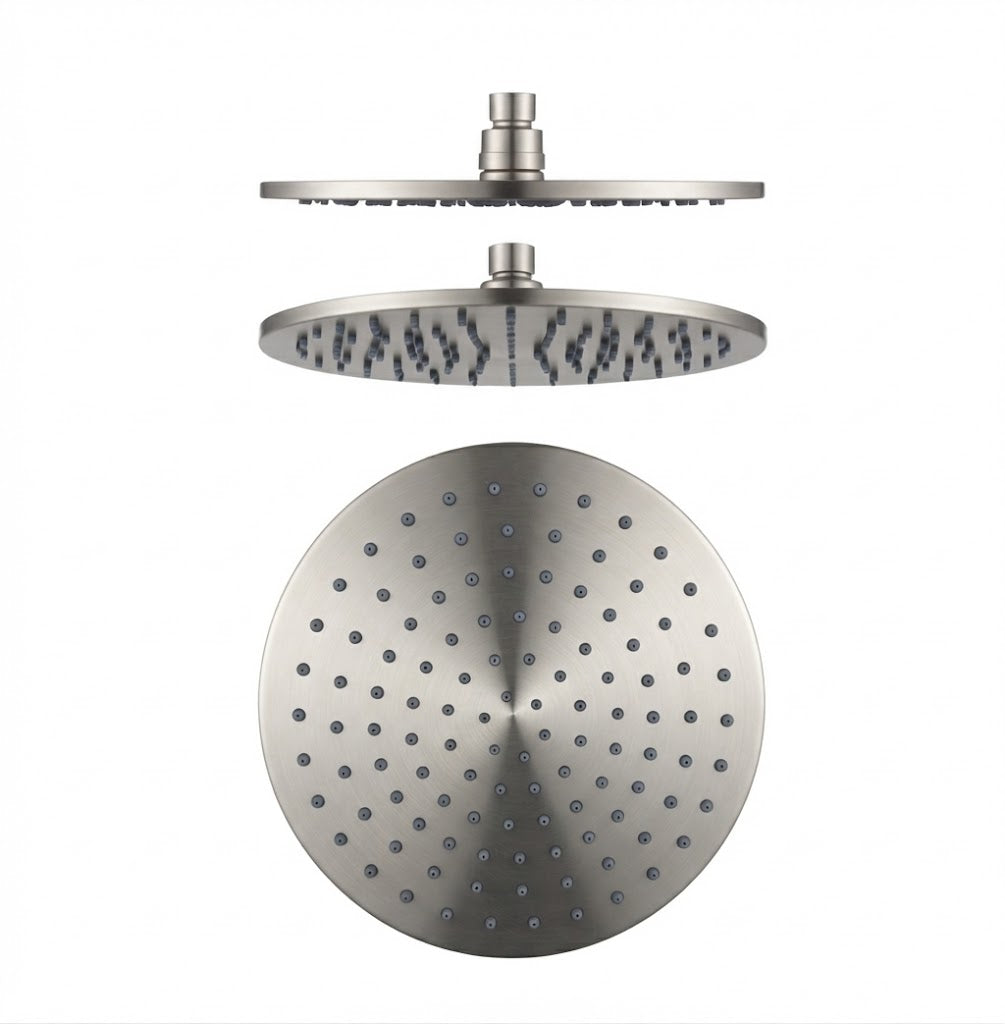 Round 250mm - Solid Brass Rainfall Shower Head
