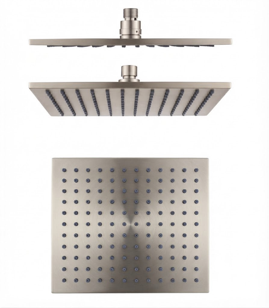 Square 250mm - Solid Brass Rainfall Shower Head