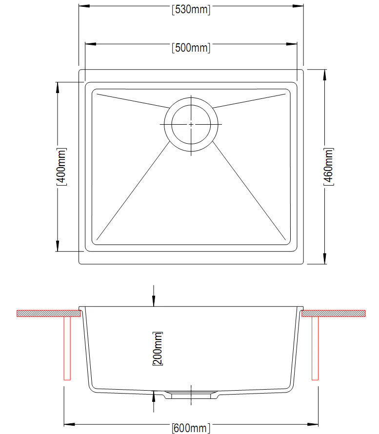 Carysil Enigma Granite Sink – 530 x 460 x 200mm