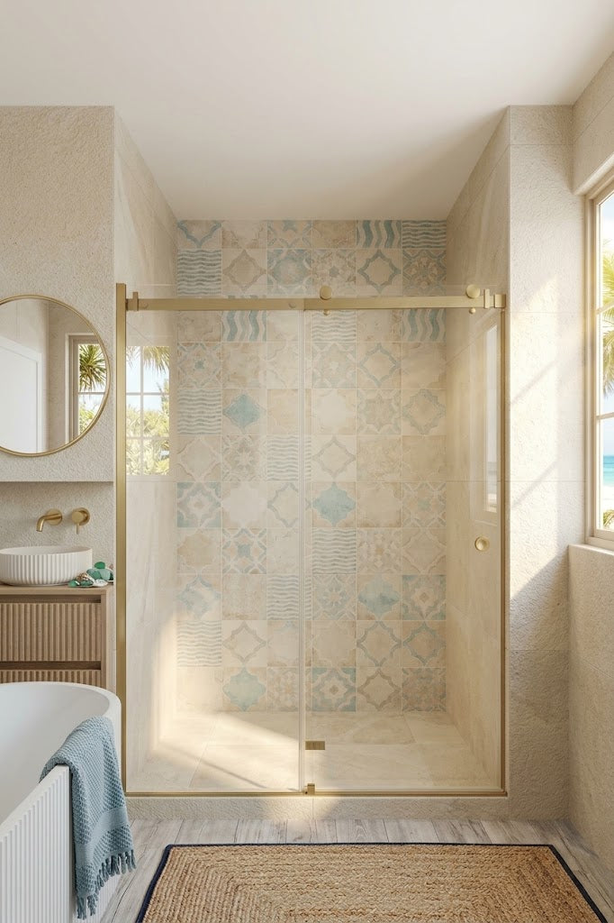 Wall to Wall Frameless Sliding Shower Screen – 2000mm Height