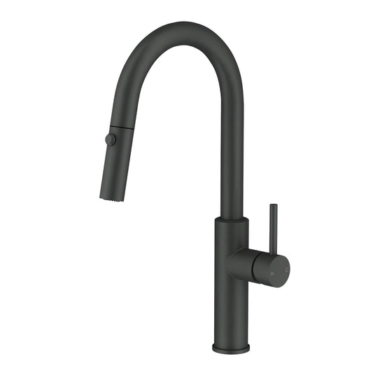 Luana Interiors - Kitchen Laundry Sink Mixer in Matte Black (Swivel & Pull Out)