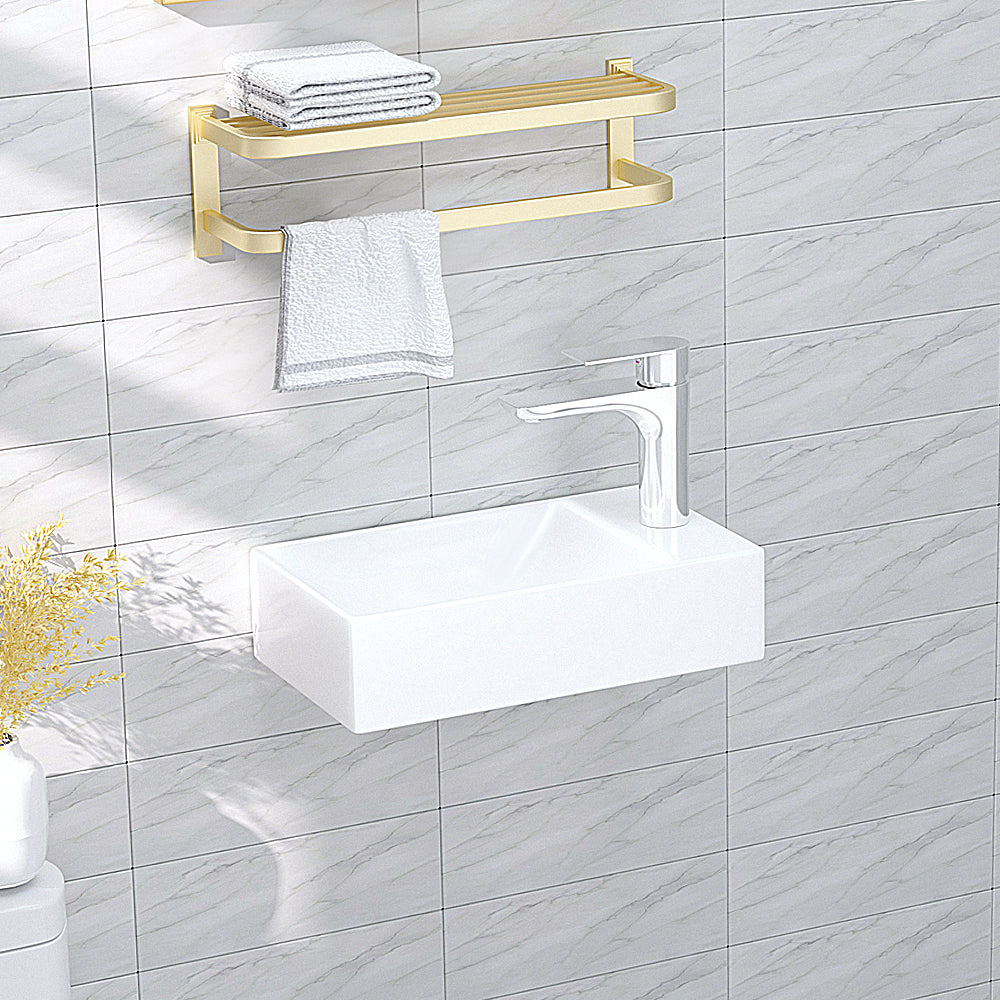 Luana Interiors - Wall Hung Basin One Tap Hole (380x220x100)