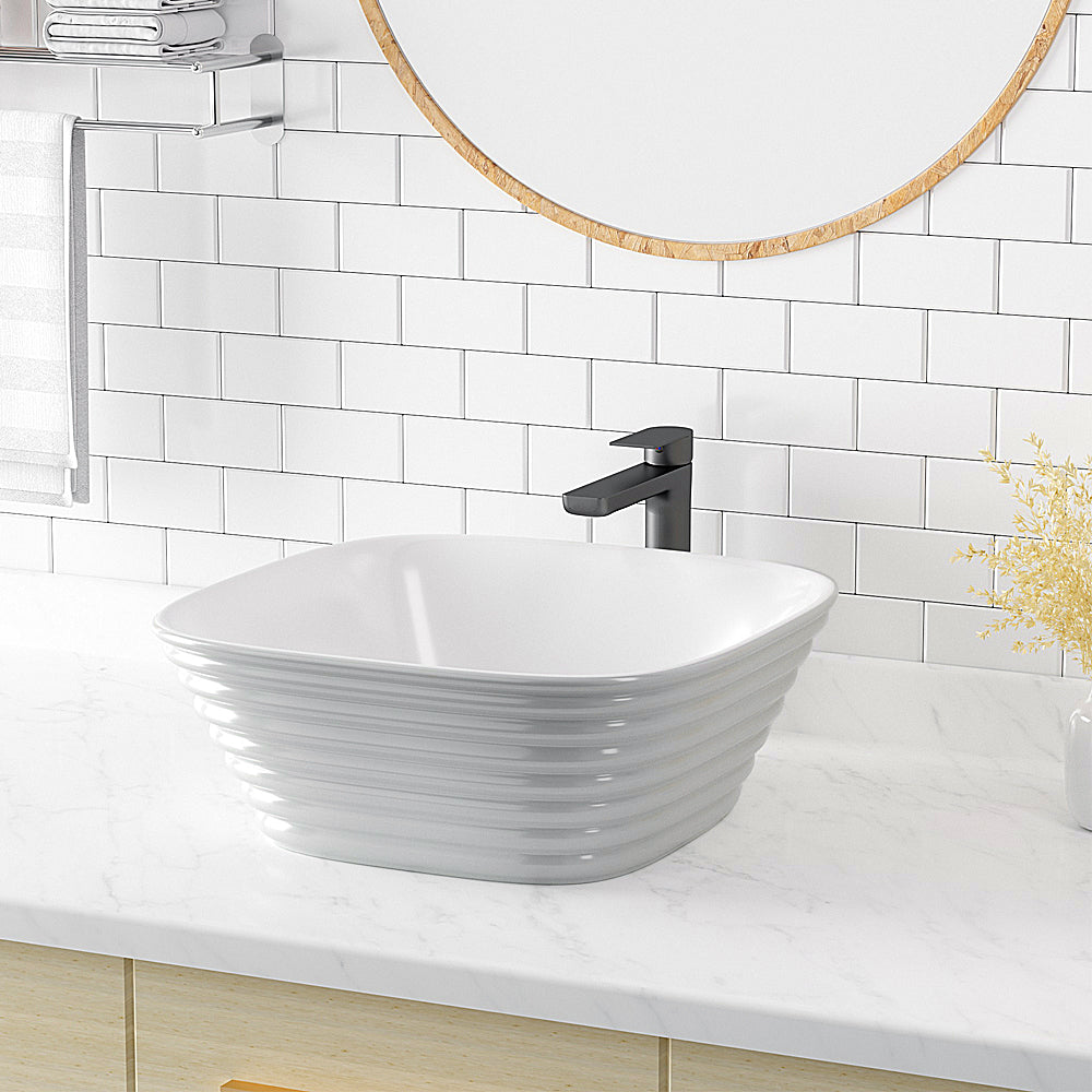 Luana Interiors - Counter Top Basin Light Grey with Texture(405mm*405mm*155mm)
